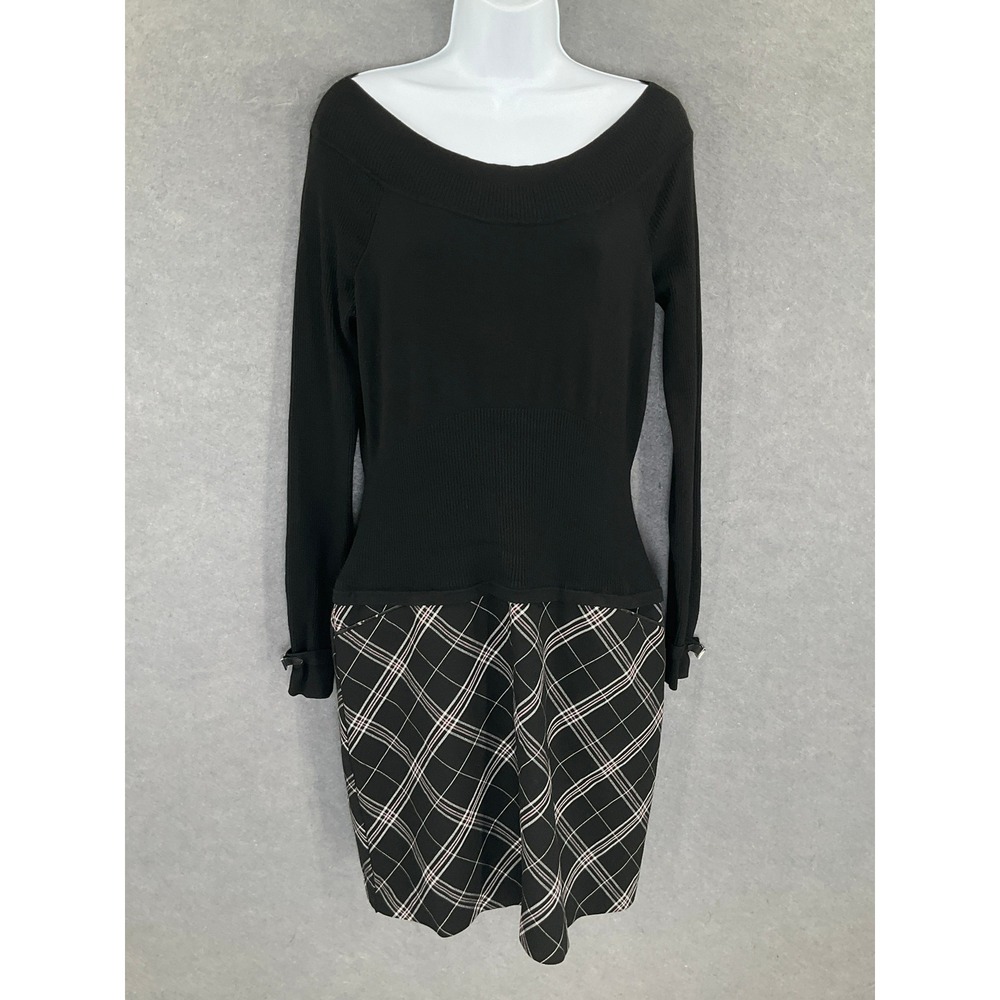 WHBM Dress Womens Sz 10 Black Plaid Skirt Academia‎ Preppy Tween Schoolgirl